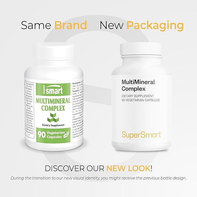 SuperSmart - Multimineral Complex Supplement (Full Spectrum) - with Magnesium Zinc Boron Calcium Chromium Selenium Iodine Potassium | Non-GMO &amp Gluten Free - 90 Vegetarian Capsules