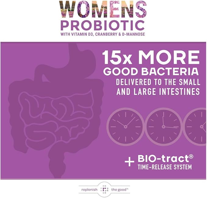 Probiotics for Women - Supports Digestive &amp Vaginal Health with D3 Prebiotics &amp Cranberry - Defends Against UTI &amp Yeast - 15x More Effective Than Regular Capsules (60 Count)