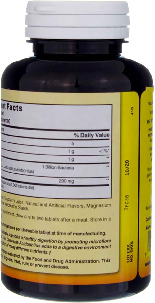 Nature's Blend Acidophilus Chewable Raspberry Flavor - 100 Tablets Pack of 5