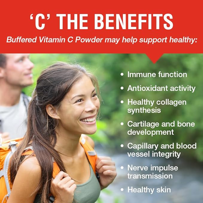 SOLARAY Vitamin C Crystalline 5000mg | Buffered Powder for Gentle Digestion | Healthy Immune Function Collagen Synthesis &amp Antioxidant Support | 8 oz