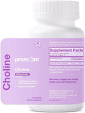 Premom Prenatal Choline Bitartrate Supplement: 550mg for Cognitive Development Meet Daily Needs– Nutritional Support for Pregnancy &amp Metabolism Baby Brain Development – 60 Capsules 30 Days Suppl