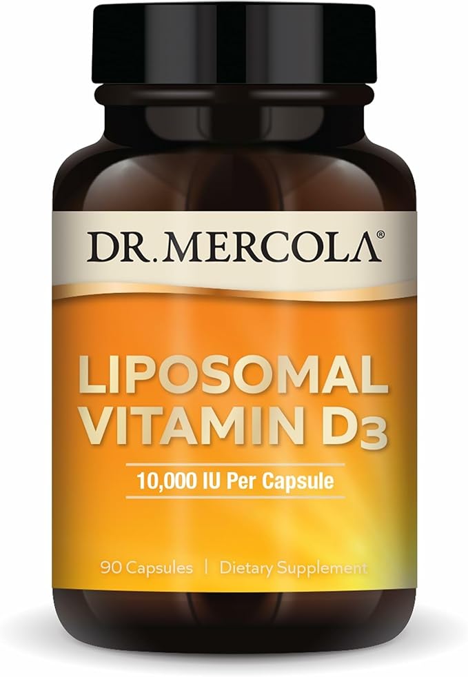 Dr. Mercola Liposomal Vitamin D3 - Supports Heart Bone &amp Immune Health - 10000 IU Per Serving - Non-GMO Soy Free &amp Gluten Free - 90 Capsules (90 Servings)