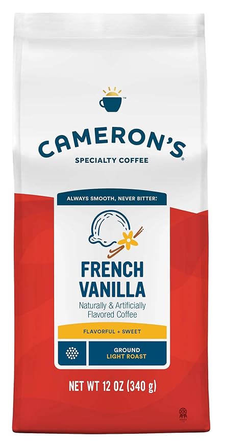 Cameron's Coffee Roasted Ground Coffee Bag Flavored French Vanilla 12 Ounce Pack of 6
