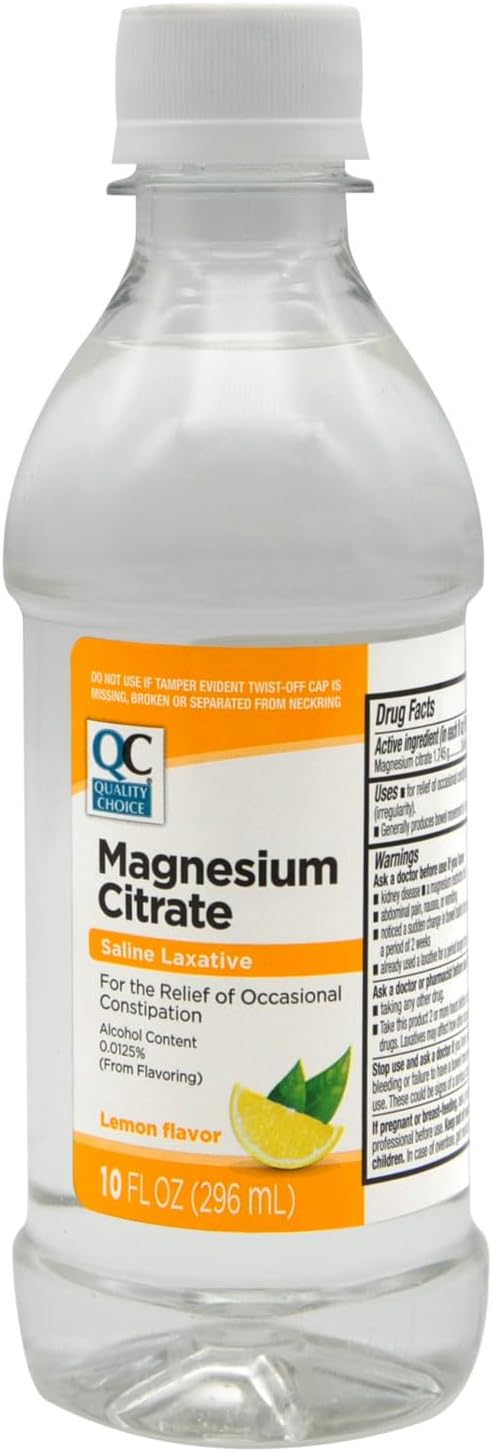 Quality Choice Magnesium Citrate Oral Solution Saline Laxative for The Relief of Occasional Constipation Lemon Flavor 10 Fl Oz (4)