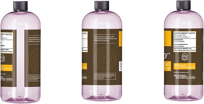 Colloidal Silver Copper Gold &amp Platinum Bundle 60PPM (36.5oz Bottles)