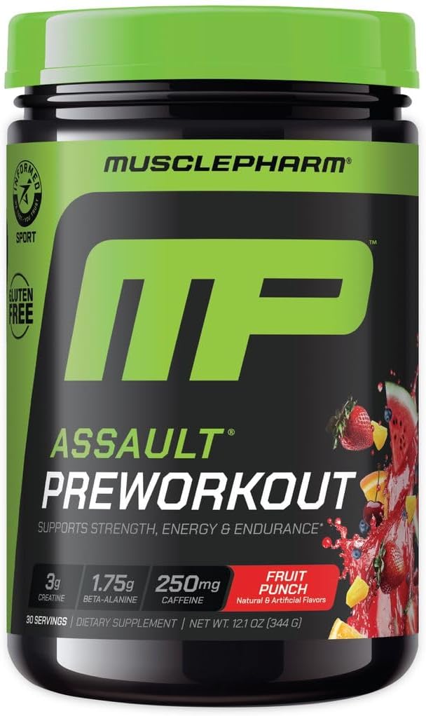 Muscle Pharm BCAA &amp Assault Pre-Workout Bundle – Boost Energy Strength and Recovery