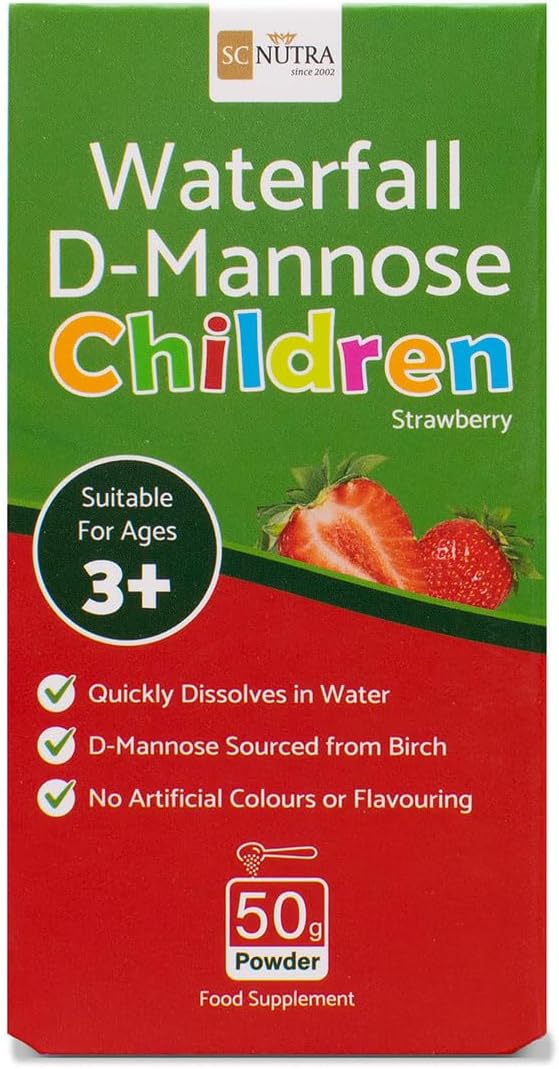 sc nutra Waterfall D-Mannose Children Strawberry - Kids D-Mannose Naturally sourced from Birch (Sweet Cures)