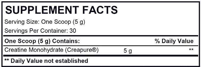 EF Elite Fuel Creatine Monohydrate Powder 5g Creapure Per Serving 30 Servings 5.29 oz