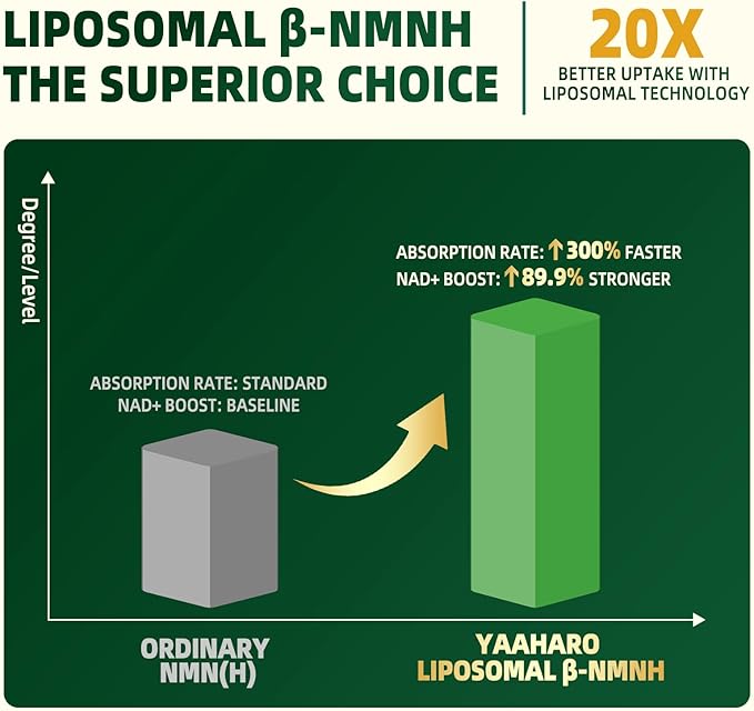NMNH Supplement 2000mg Liposomal Nicotinamide Mononucleotide Alternative for NAD+ and Healthy Aging - with Resveratrol Urolithin A TMG CoQ10 - 120 Capsules (β-Dihydronicotinamide Mononucleotide)