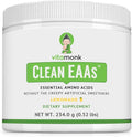 VitaMonk Clean EAA - EAAs with No Artificial Sweeteners for Pre-Workout Energy and Recovery - Max Bioavailable EAA Powder with 9 Essential Amino Acids - Natural Lemonade Flavor