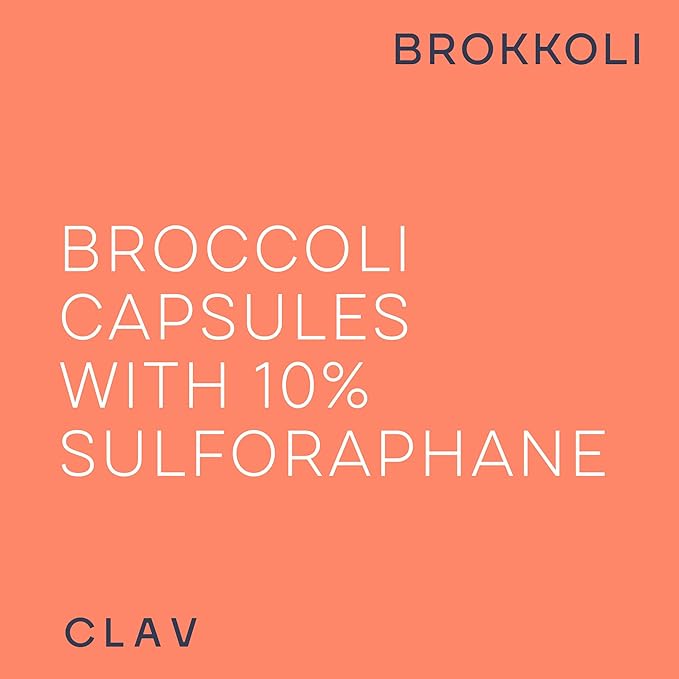 CLAV Broccoli Sprout Extract Capsules - Premium Sulforaphane Supplement with 100mg Sulforaphane - Antioxidant - 60 Broccoli Pills - Made in Germany