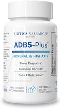 BIOTICS RESEARCH ADB5-Plus Support Healthy Adrenal Gland Function Support Cortisol Levels Positive Response to Stress Healthy Energy Levels 90 Tablets