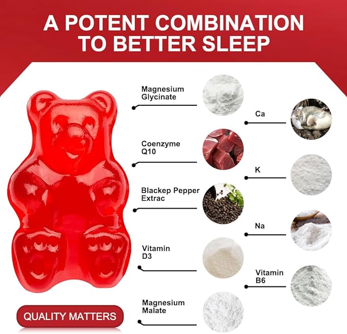 Magnesium Glycinate Gummies 400mg Mg Potassium Supplement with Chelated Magnesium Malate Complex Vitamin D B6 and CoQ10 Supports for Memory Calm Mood &amp Sleep - 60 Count (Pack of 2)