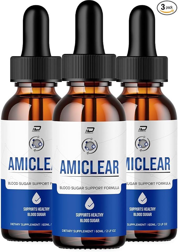 Amiclear Drops Healthy Formula - Dietary Supplement Drops - Extra Strength Amiclear Liquid Drops Grape Seed Amiclear Drops Reviews (3 Pack - 180 ML)