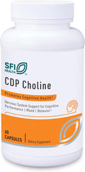 Klaire Labs SFI Health CDP Choline 250mg - Soy-Free Choline Supplements - Cognizin Citicoline to Help Support Memory Focus &amp Attention - Bioavailable Active Form Hypoallergenic (60 Capsules)