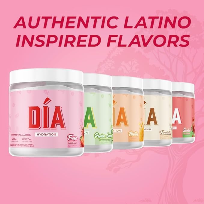 DIA Hydration Electrolyte + Immunity Powdered Drink Mix | Latino Aguas Frescas Flavors | Vitamin C Zinc &amp Taurine | Low Sugar 1 gram per serving | Daily Hydration Drink Mix | 40 Servings | Fresa