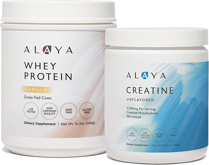 Alaya Micronized Creatine Powder(Unflavored) &amp Whey Protein Powder(Vanilla)