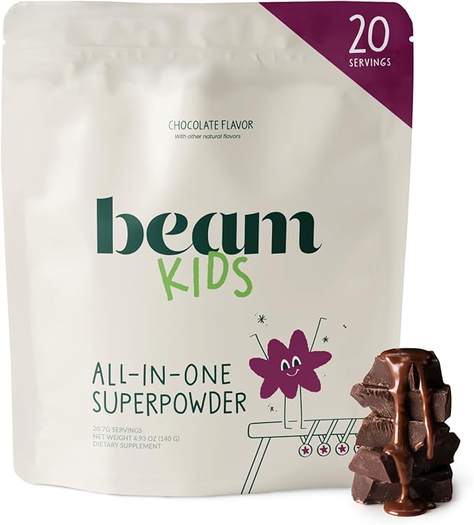 Beam Kids Multivitamin Powder – Kids Vitamins with Greens Probiotic &amp Prebiotic Immune Support for Children &amp Toddlers No Artificial Sweeteners for Picky Eaters 20 Servings Chocolate Fla