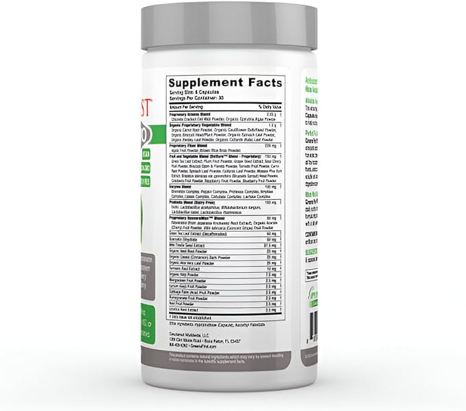 Greens First Phytonutrient Capsules - 49 Antioxidant-Rich Superfoods with Organic Fruits &amp Veggies Prebiotics Probiotics and Digestive Enzymes - 180 Capsules