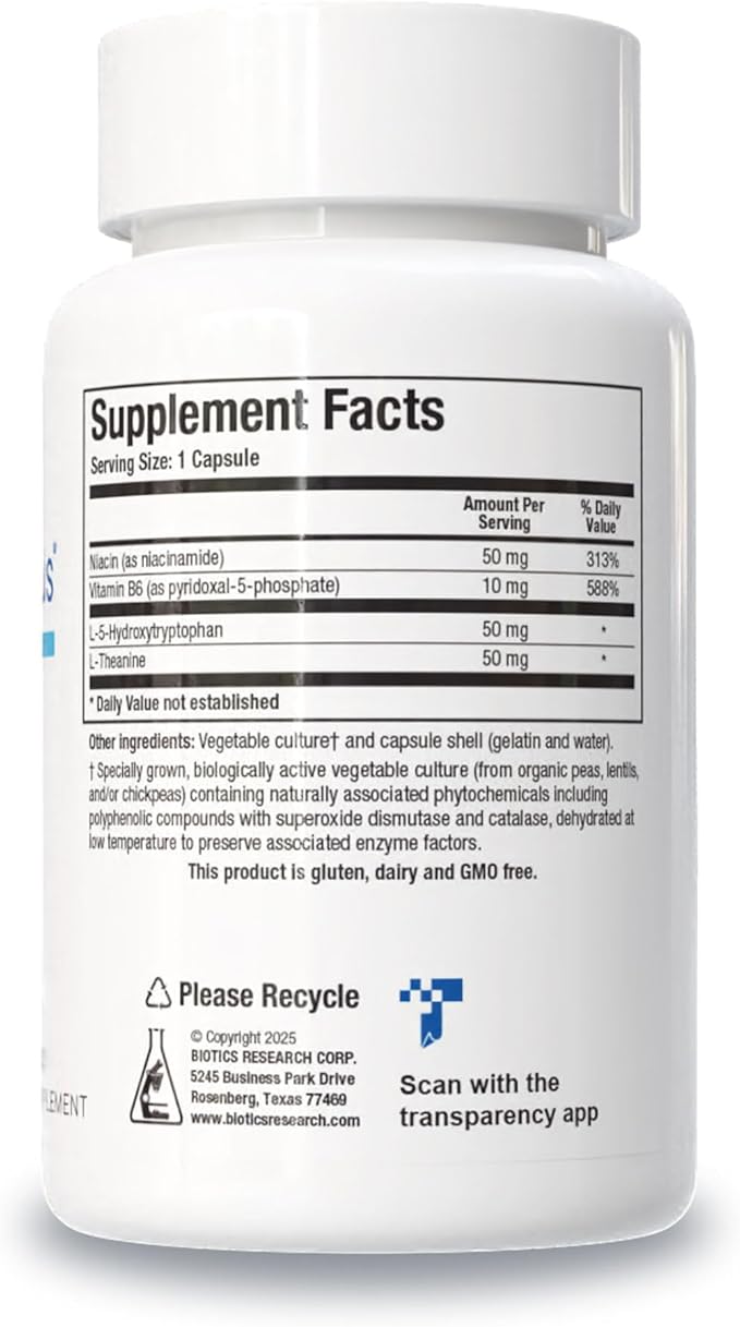 Biotics Research Neuro 5 HTP Plus Neurological Support Calm Brain Activity Healthy Sleep Patterns Overall Sense of Well-Being Promotes Relaxation Serotonin Precursor L Theanine 90 Capsules
