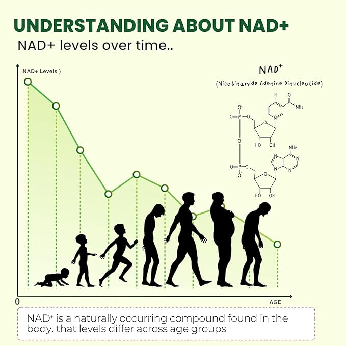 NAD+ 1000 mg | 60 Vegan Capsules | Nicotinamide Adenine Dinucleotide (NAD+) | Dietary Supplement | Non-GMO | Gluten-Free | Made for USA
