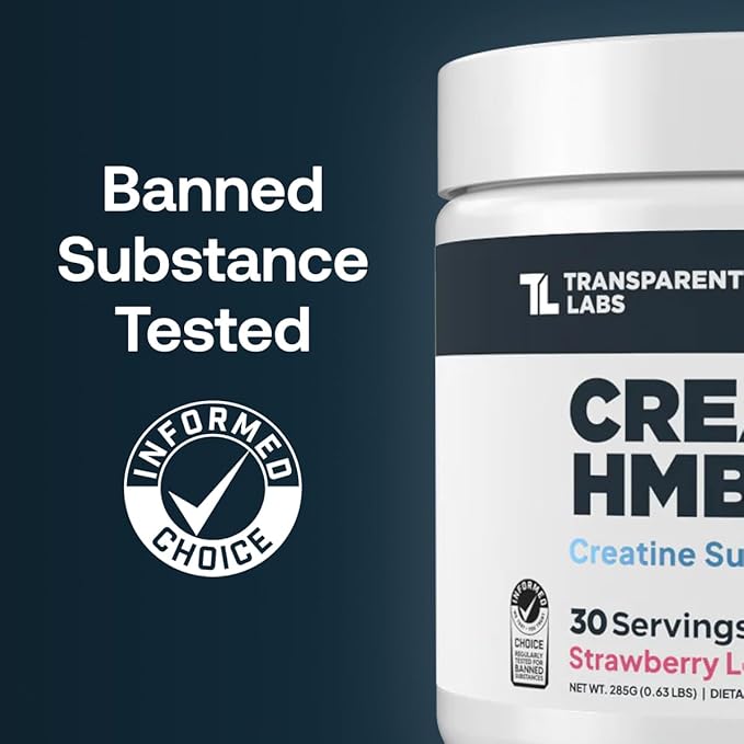 Transparent Labs Creatine HMB - Creatine Monohydrate Powder with HMB for Muscle Growth Increased Strength Enhanced Energy Output and Improved Athletic Performance - 30 Servings Hawaiian Splash
