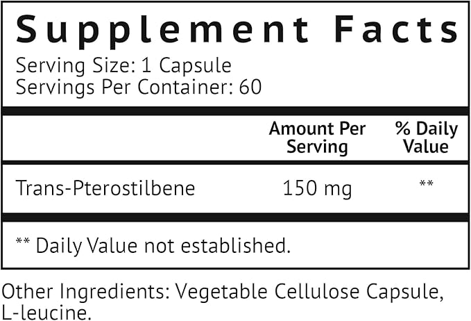 VitaMonk Pterostilbene 150mg Capsules No Artificial Fillers - Soy Free Trans-Pterostilbene Supplement which Promotes Healthy Aging and Longevity - 60 Veggie-Caps - Improved Resveratrol