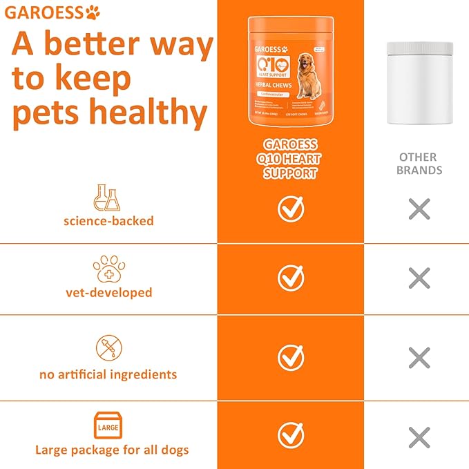 CoQ10 Heart Chew for Dogs Support Dogs Heart Health Cognitive &amp Energy CoQ10 Chews for Cardiovascular &amp Gum Health &amp antioxidant Protection Bacon Flavor 360 Count (3 Pack/Love it)
