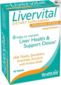 HealthAid LiverVital – Once-Daily Herbal Liver Support with Milk Thistle Dandelion Turmeric &amp Artichoke Plus Methionine Choline &amp Inositol | Vegetarian 60 Tablets