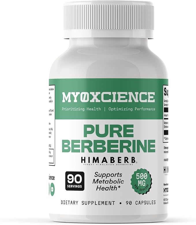 MYOXCIENCE Pure Berberine Himaberb | 500 mg of Berberine HCl per Serving | 90 Servings
