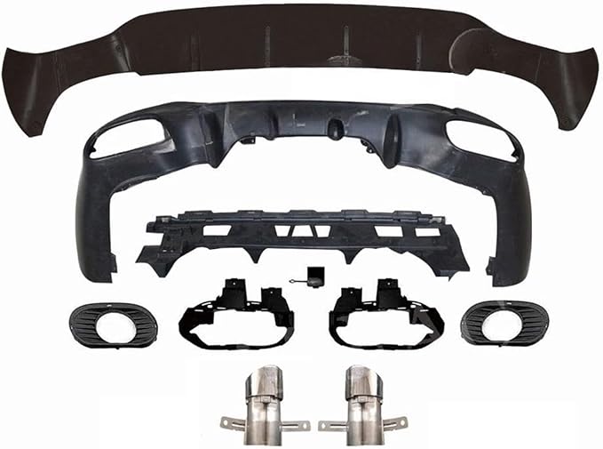 ABS Rear Bumper Lip Diffuser with Exhaust Compatible for Mercedes Benz CLA Class W118 C118 CLA180 CLA200 CLA250 CLA35 CLA45 AMG 2020 2021 (Color : Silver 35 Style)