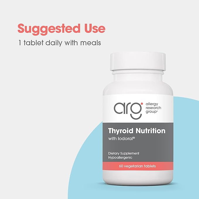 Allergy Research Group Thyroid Nutrition with Iodoral - Thyroid Support for Men &amp Women Thyroid Complex Supplement Thyroid Health Iodine - 60 Count