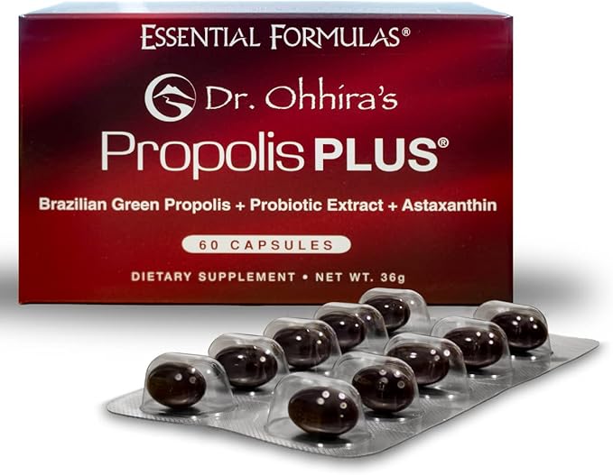 Dr. Ohhira's Propolis Plus 60 Capsules with Brazilian Green Propolis Probiotic Extract and Astaxanthin