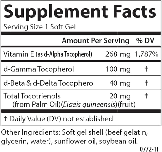 Carlson - E-Gems Elite 400 IU Vitamin E with Tocopherols &amp Tocotrienols Vitamin E Capsules Heart Health &amp Optimal Wellness Antioxidant Vitamin E Supplement 240 Softgels