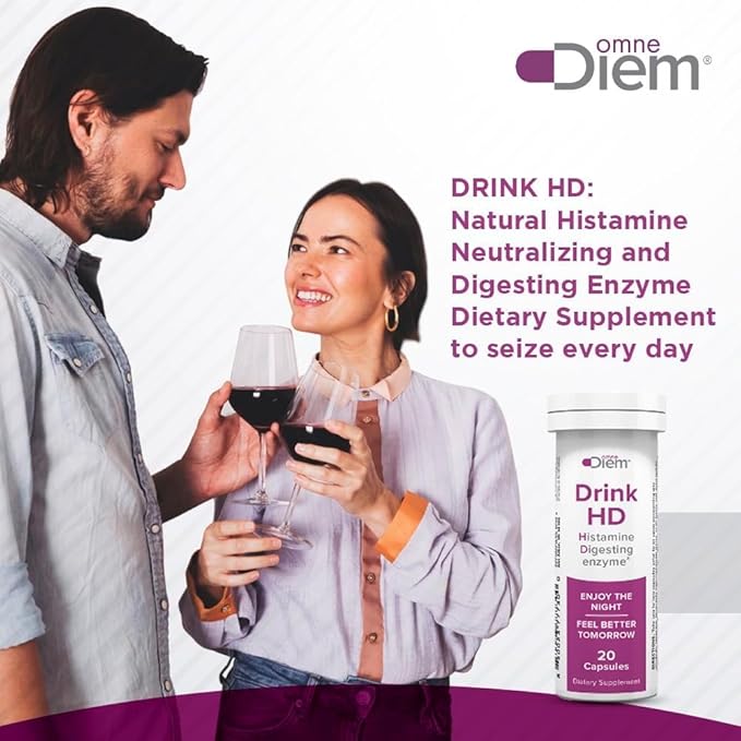 Omne Diem DrinkHD – DAO Enzyme with Diamine Oxidase (60 Count) - 3 Pack of 20 Count
