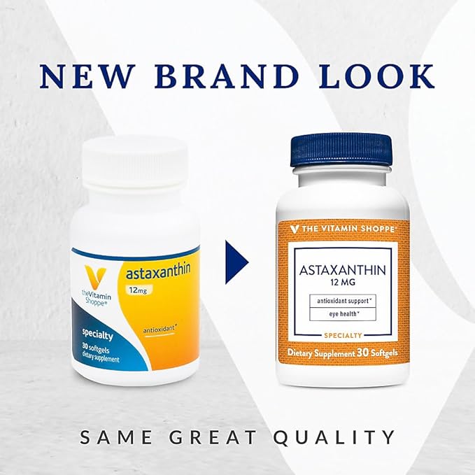The Vitamin Shoppe Astaxanthin (Solasta) Branded Ingredient 12mg (30 (30 Softgels)