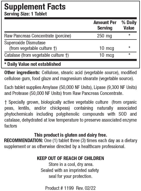 Biotics Research Bio 6 Plus Digestive Support Supports Pancreatic Function 50000 NF Units Amylase 9300 NF Units Lipase 50000 NF Units Protease Pancreatic and Digestive Enzymes 90 Tablets