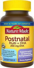 Nature Made Postnatal Multivitamin + DHA 200 mg 60 Softgels to Support Nursing Moms &amp Babies During Breastfeeding Postnatal Vitamins &amp Nutrients Include Iron Vitamin D3 Calcium Iodine