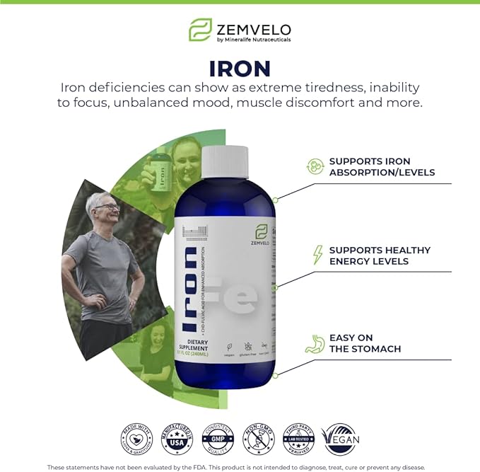 Liquid Ionic Iron Supplement | Iron Deficiency | Hormone Support | Energy Support | Encourage Healthy Muscles