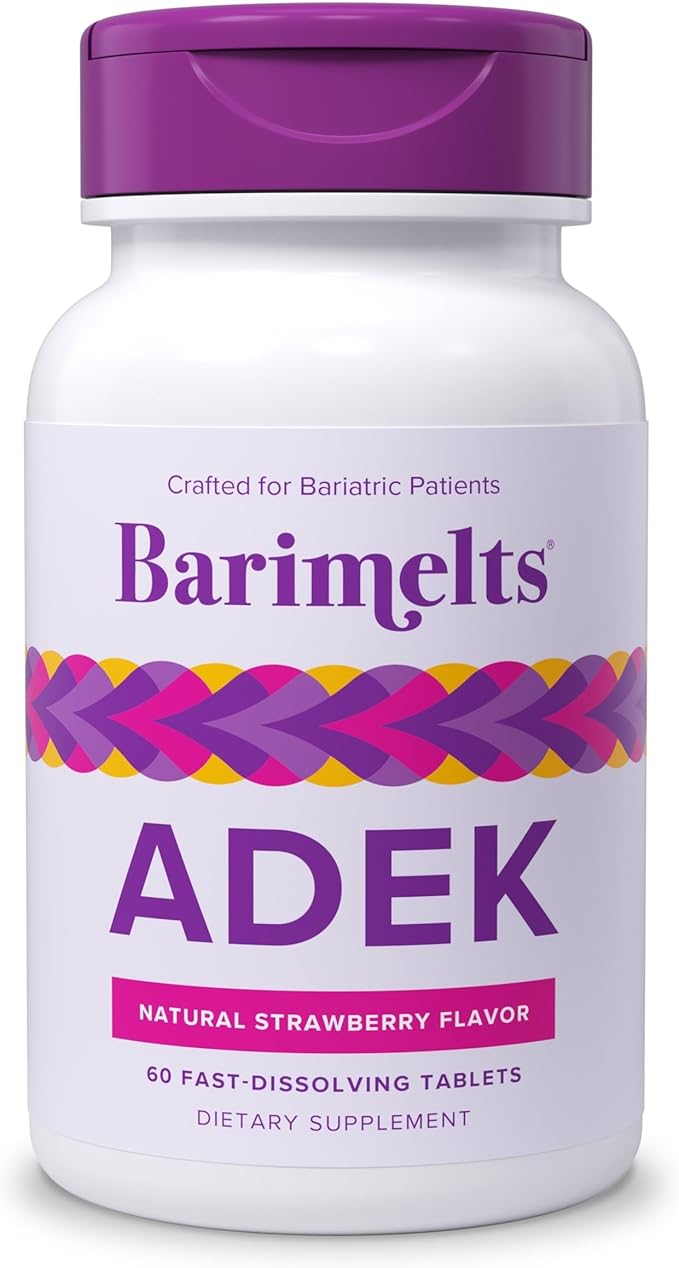Barimelts ADEK - 60 Fast-Dissolving Tablets (2-Month Supply) - Sugar-Free Bariatric Vitamins for Women Including Vitamin A Vitamin D Vitamin E &amp Vitamin K Natural Strawberry Flavor