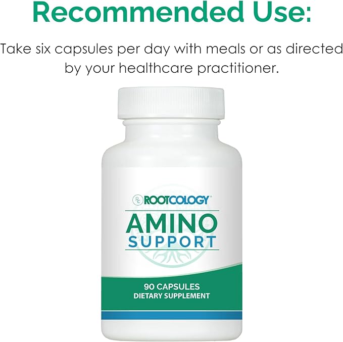 Rootcology by Dr. Izabella Wentz | Amino Support | Amino Acid Complex Capsules with L-Glutamine Glycine &amp MSM | 90 Capsules