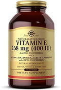 Solgar Vitamin E 268 mg (400 IU) 250 Mixed Softgels - Natural Antioxidant Skin &amp Immune System Support - Naturally-Sourced Vitamin E - Gluten Free Dairy Free - 250 Servings