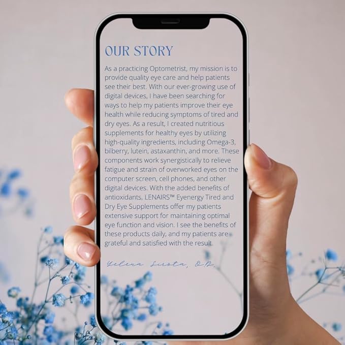 Tired &amp Dry Eye Relief: Digital Screens Eye Strain from with Omega 3 EPA &amp DHA Bilberry Lutein Astaxanthin Essential Nutrients for Eye Health Gluten Free