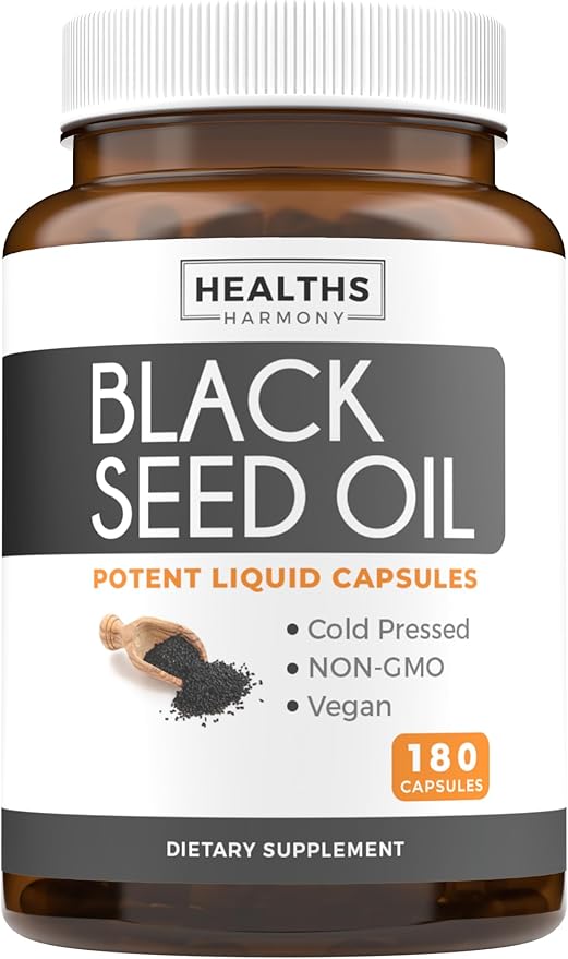 Black Seed Oil &amp Organic Super Greens (3-Month Supply) Seed &amp Sprout Bundle of Black Seed Oil (180 Capsules) Cold-Pressed Nigella Sativa &amp Organic Super Greens Powder (180 Tablets) Complet