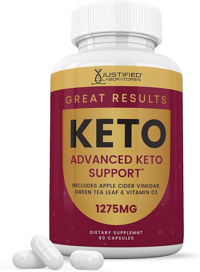 Justified Laboratories Great Results Keto ACV Pills 1275MG Formulated with Apple Cider Vinegar Keto Support Blend 60 Capsules (1 Bottle)
