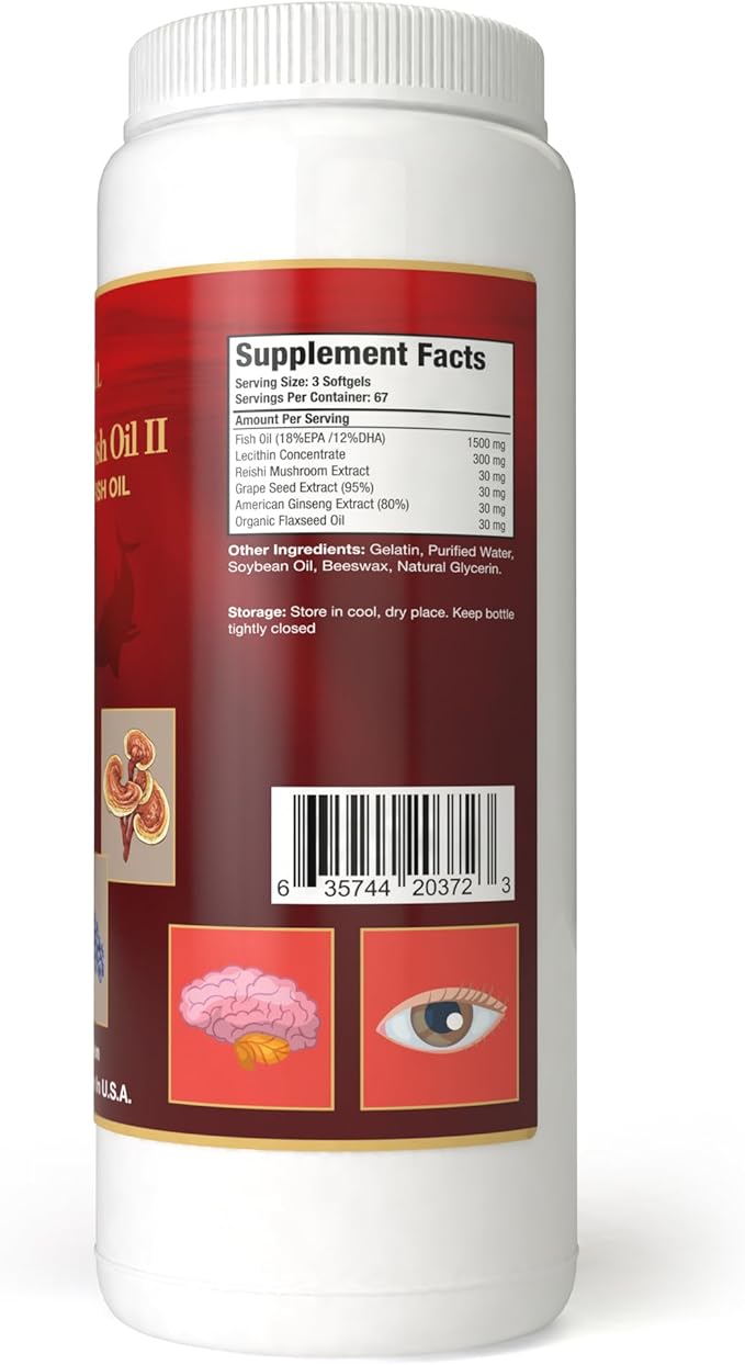 Reishi Ginseng Fish Oil II (200 Softgels)
