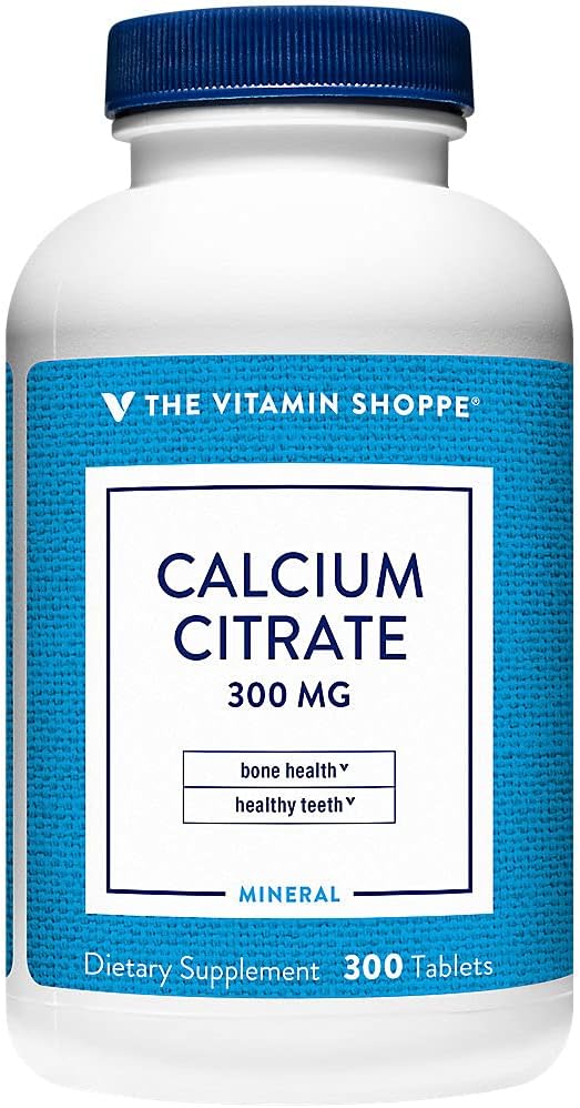 The Vitamin Shoppe Calcium Citrate 300 mg Tablets Highly Absorbable Calcium Supplement for Bone Strength Teeth Health and Muscle Function Gluten Free Soy &amp Dairy Free 300 Tablets