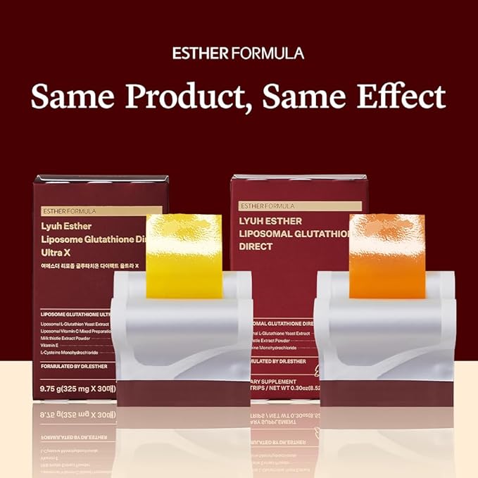 ESTHER FORMULA Liposomal Glutathione Strips (30 ct) - Glutathione Direct Antioxidant Support Skin Brightening | Fast-Absorbing Oral Beauty Film | Korean Supplements | Made in USA