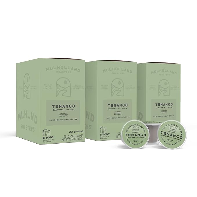 Mulholland Roasters | Tenango Coffee Single Cup B-Pods | Only Compatible with BRUVI Single-Serve Coffee Brewer | Includes 60 Pods
