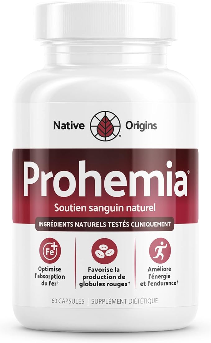 Natural Blood Builder Iron Supplement and Support for Healthy RBC &amp Oxygen Levels and Red Blood Cells Production for Women and Men - 60 Pills